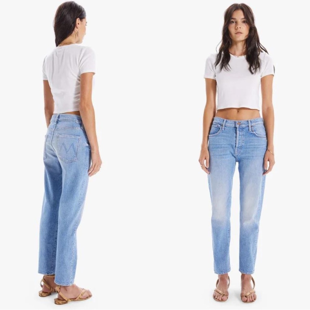 MOTHER The Scrapper High Rise Ankle Jean in Camera Obscura Medium Wash Size 25